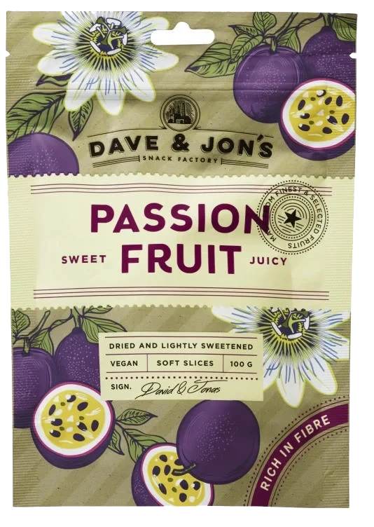 Dave&Jon's Pasjonsfrukt Tørket 100g