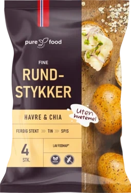 Fine Rundstykker Havre & Chia 4 stk 240g Glutenfri Lav Fodmap