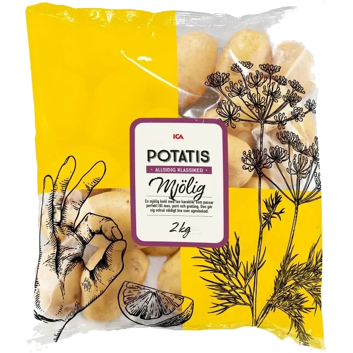 Mjölig tvättad potatis 2kg Klass 1 ICA