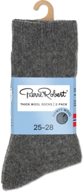 Thick Wool Socks Kids X2 Grey/berry 25-28