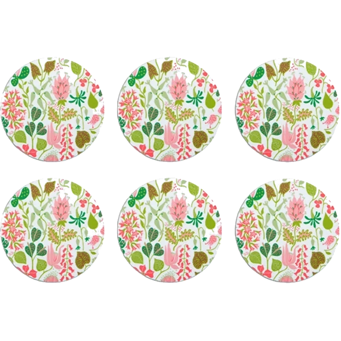 Glasunderlägg Herbarium Rosa 6-pack