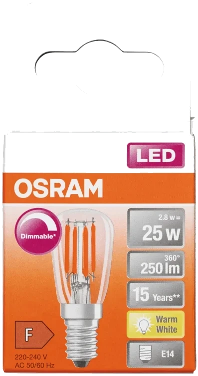 Led Lyspære T26 25 Klar E14 Dim Osram