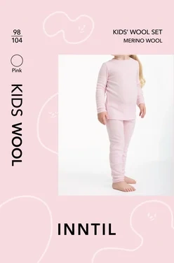 Kids' Wool Longsleeve & Longs, Light Pink, 98-104