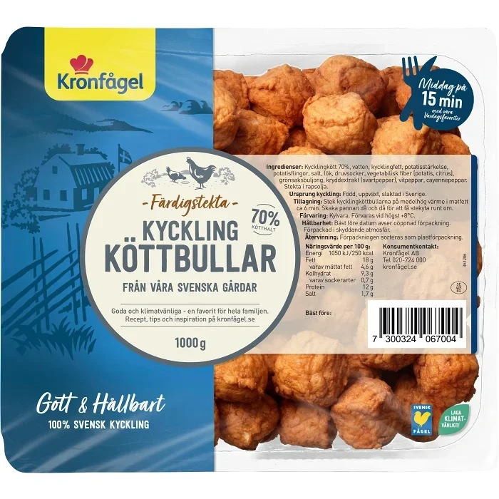 Köttbullar Kyckling 1kg Kronfågel