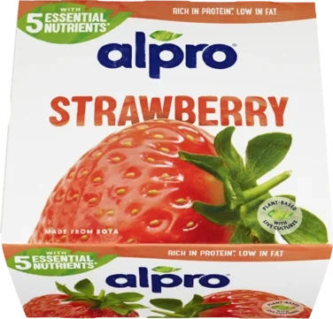 Soyayoghurt Jordbær 4x125 g Alpro