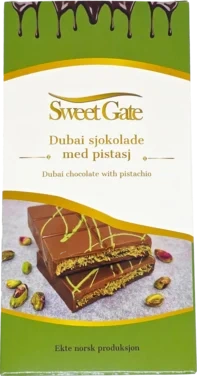 Dubai Sjokolade med Pistasj 210g X 12stk