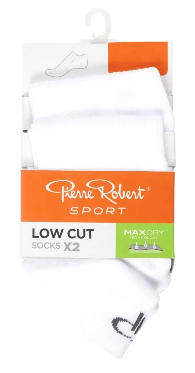 Sport Socks Low X2 Hvit 41-45 Pierre-Robert