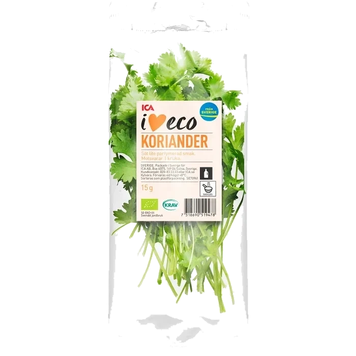 Koriander flowpack 15g Ekologisk Klass 1 ICA I love eco