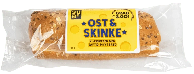 SUB Grov Ost og Skinke 165g