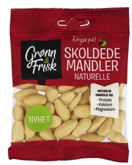 Skoldede Mandler Naturell 60g