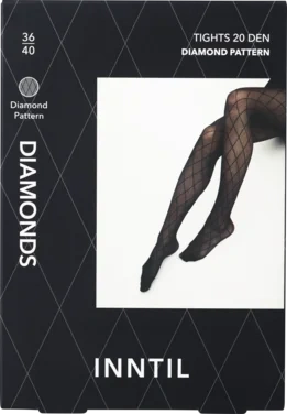 Tights, 20 den, Black With Diamond Pattern, 36-40