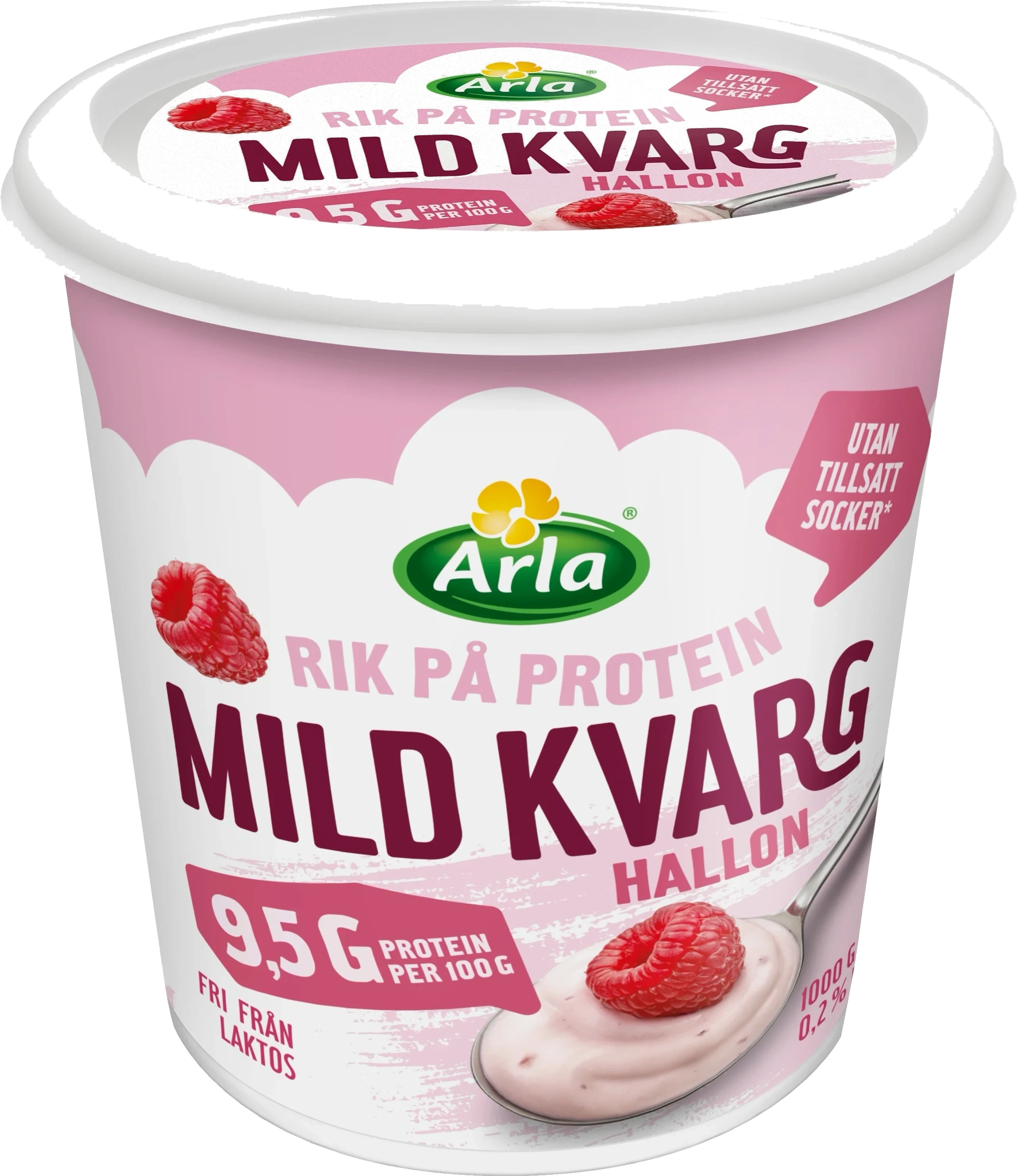 Mild kvarg hallon 0.2% 1000 g