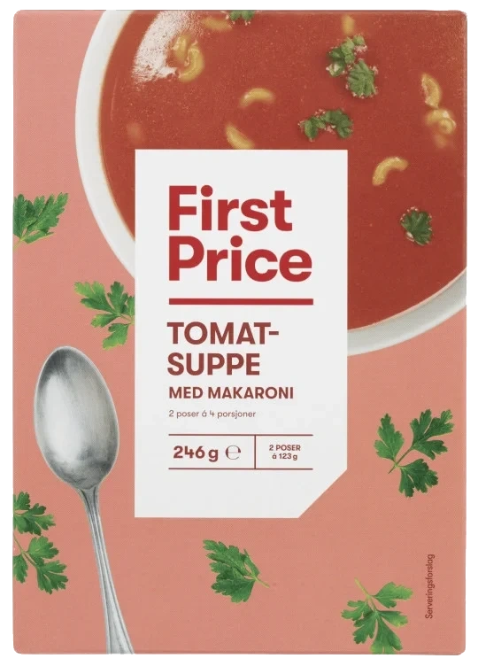 Tomatsuppe M/makaroni 2pk First Price