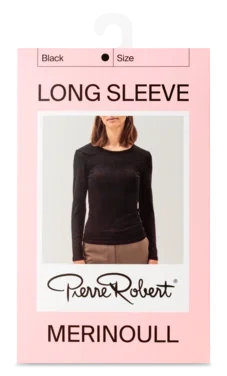 Wool Long Sleeve Jet Black Xl Pierre Robert