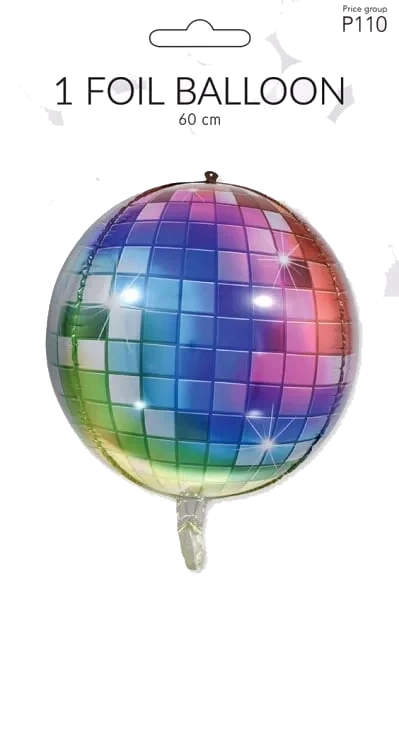 Folieballong Diskokule Farger 60cm