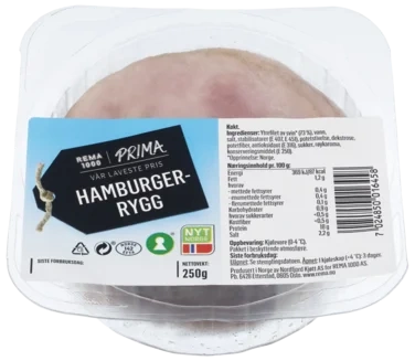 Prima Hamburgerrygg 250g