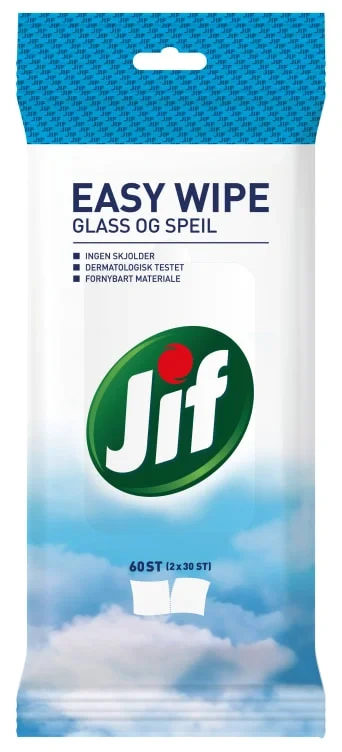 Jif Easy Wipe glass og Speil 60stk