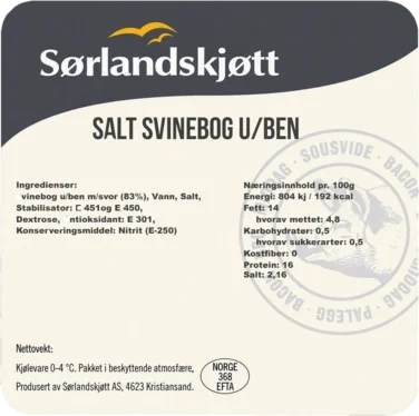 Salt Svinebog u/ben Sørlandskjøtt