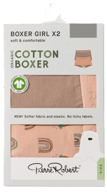 Boxer Cotton Girl Rosewood-Powder 98-104
