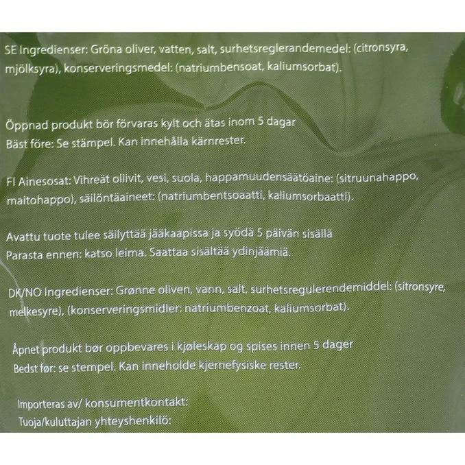 Gröna Urkärnade Oliver
