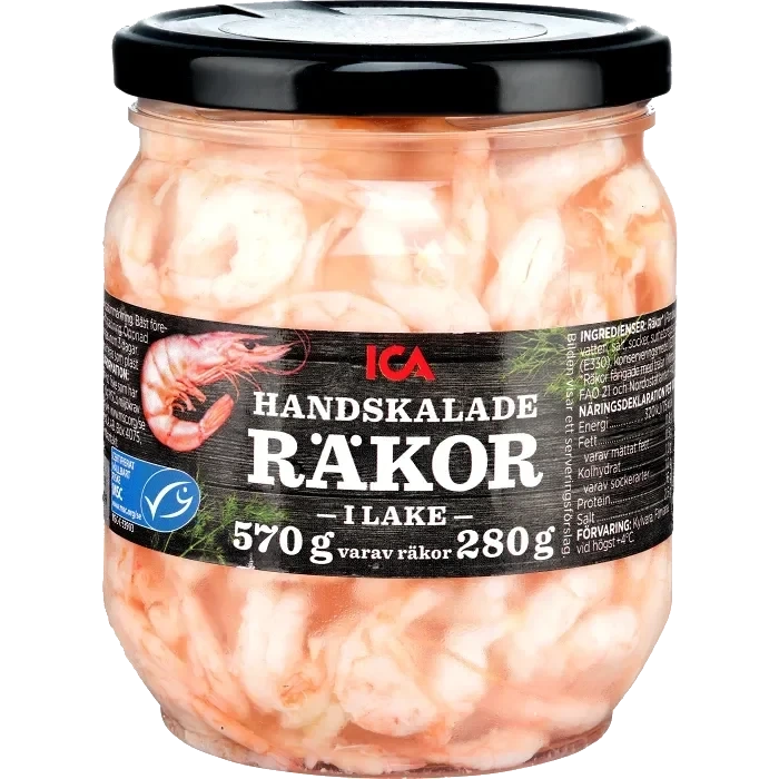Räkor handskalade i lake 280g ICA