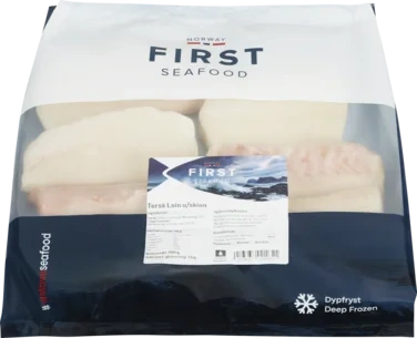 Torsk Loins uten Skinn og Bein, Iqf, 10% Glasering, 1kg