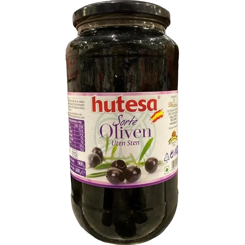 Sort Oliven U Sten 900g