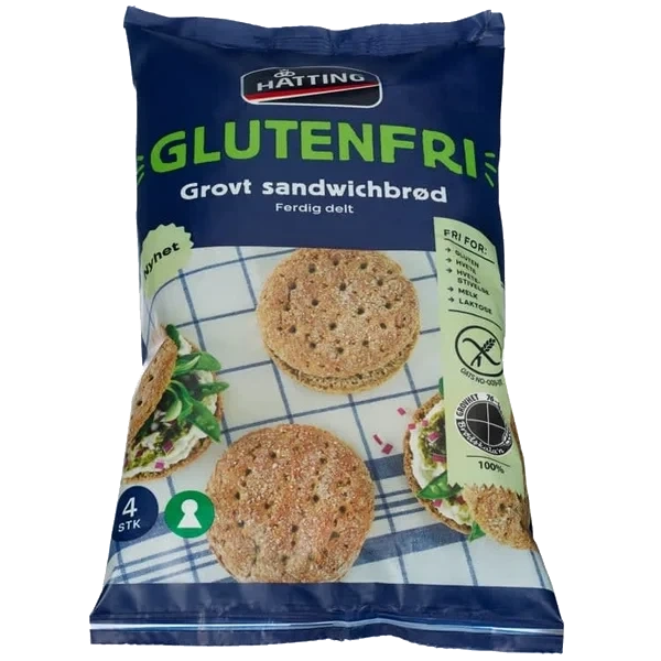 Glutenfri Grovt Sandwichbrød 85gx4stk