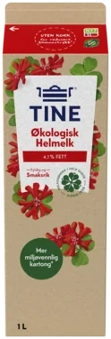 Tine Økologisk Helmelk 4,1 % Fett 1 Liter