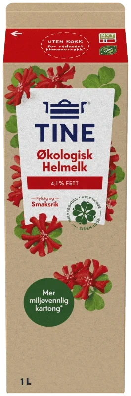 Tine Økologisk Helmelk 4,1 % Fett 1 Liter