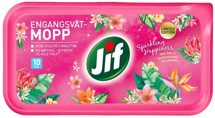 Jif Engangsvåtmopp Sparkling Happiness 10stk
