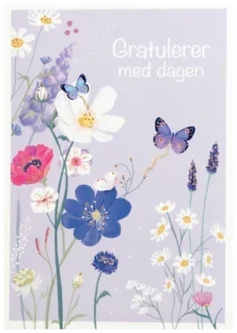 TRADEWAY AS Kort P3 117x166mm Lilla Sommerblomster Linea
