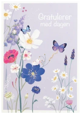 Kort P3 117x166mm Lilla Sommerblomster Linea