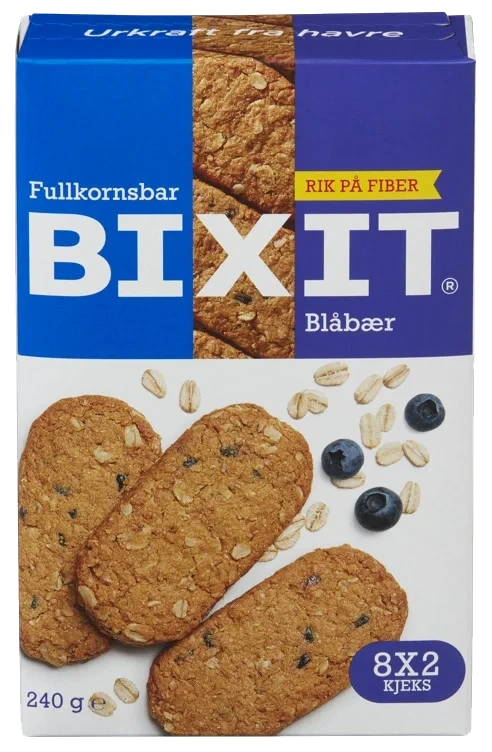 Bixit Fullkornsbar Blåbær 240g