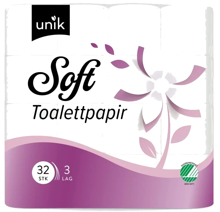 Toalettpapir Soft 3lags 32rl Unik