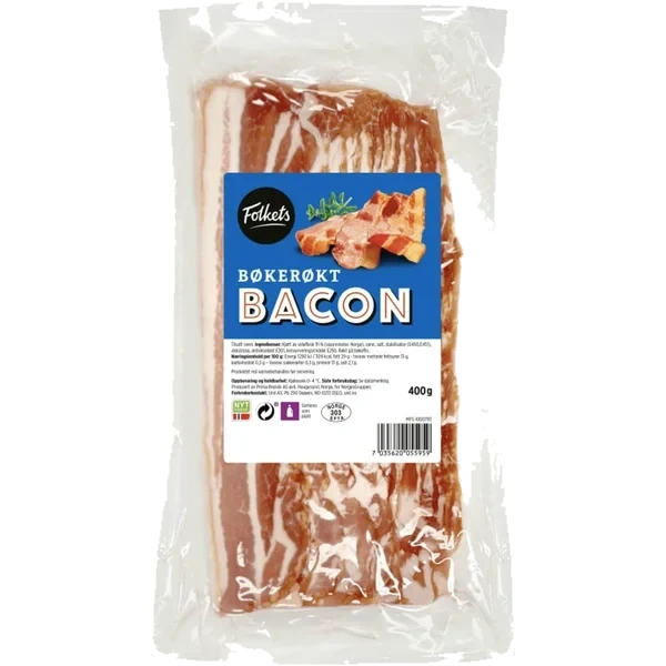 Bacon Bøkerøkt skivet 400g Folkets