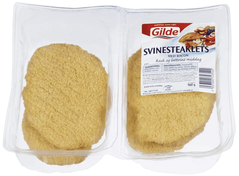 Gilde Svinesteaklet med Bacon 900g