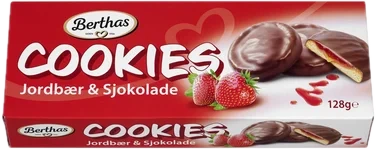 Jordbær og Sjokolade Cookies 128g Berthas