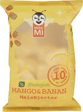 Minimi Øko Maishjerter m/Mango og Banan 30g