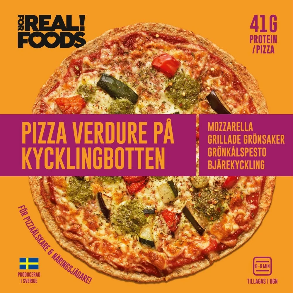 Proteinpizza Verdure på Kycklingbotten Fryst