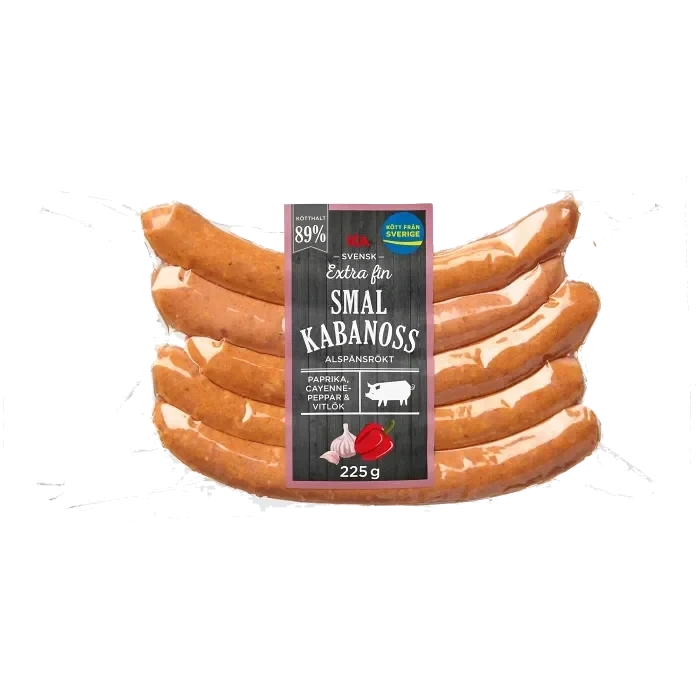 Kryddkorv Kabanoss Smal Extra Fin 89% kötthalt 225g ICA