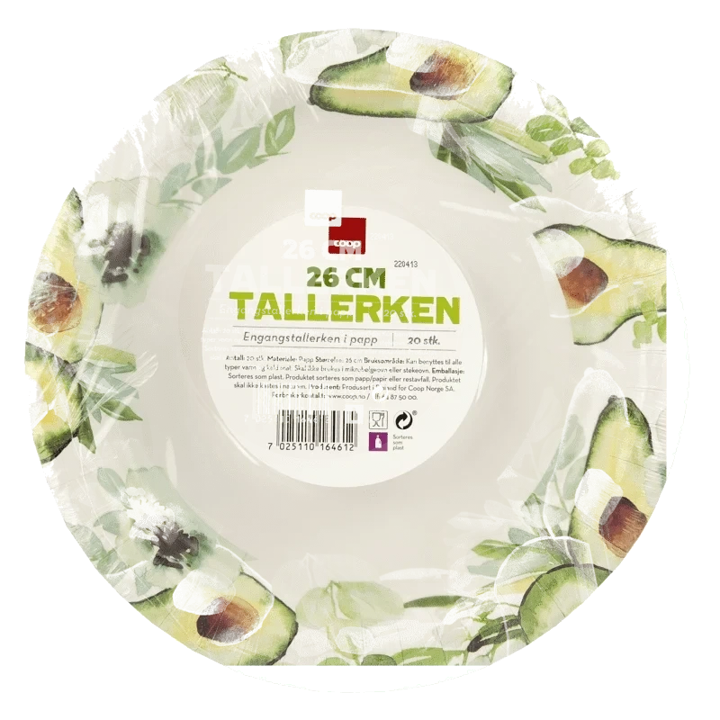 Coop Dekor Papptallerken 26cm 20pk