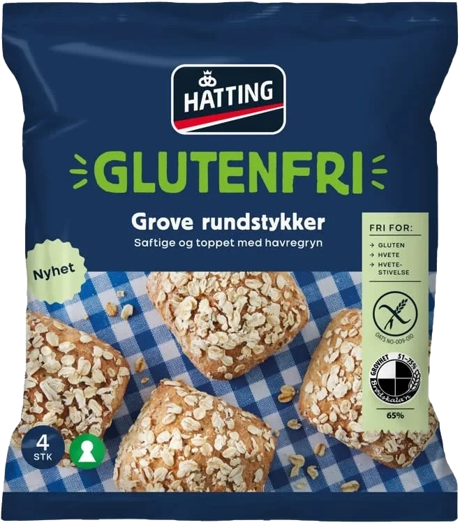 Glutenfri Grove Rundstykker 80gx4stk