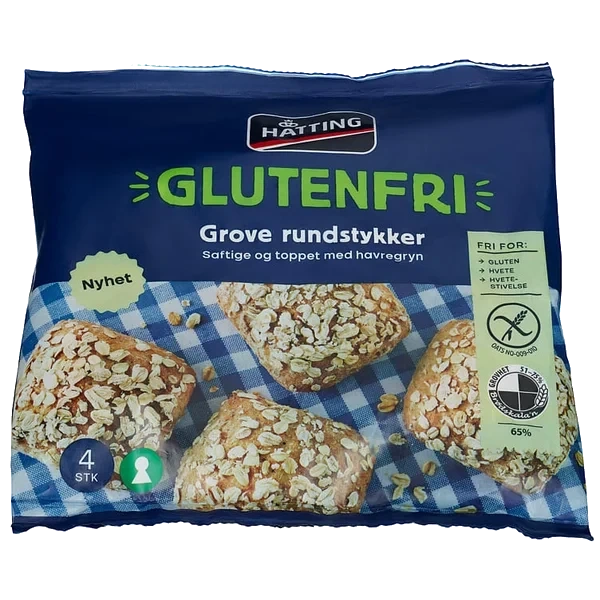 Glutenfri Grove Rundstykker 80gx4stk