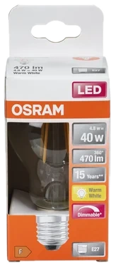 Led cl A 40 Dimbar Klar E27