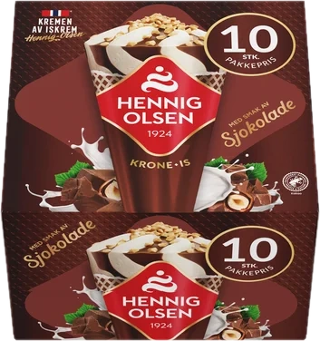 Krone-Is Sjokolade 10stk Fløteis Hennig-Olsen Is