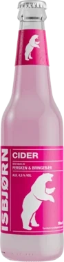Isbjørn Cider Fersken/bringebær 0.33l Fl