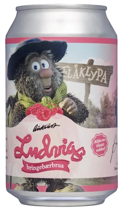 Ludvigs Bringebærbrus Boks 0,33l