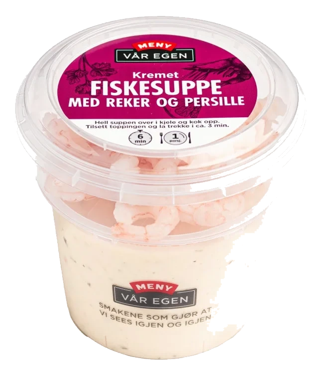 Kremet fiskesuppe 4dl + norske reker