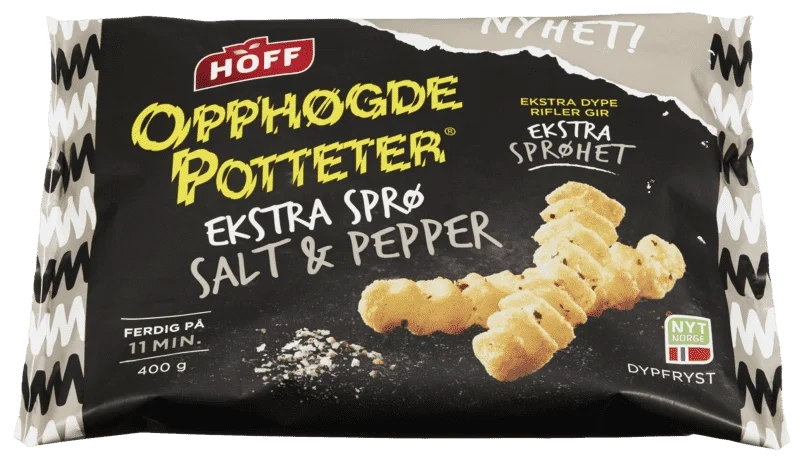 Hoff Opphøgde Potteter Sprø Salt&Pepper 400g
